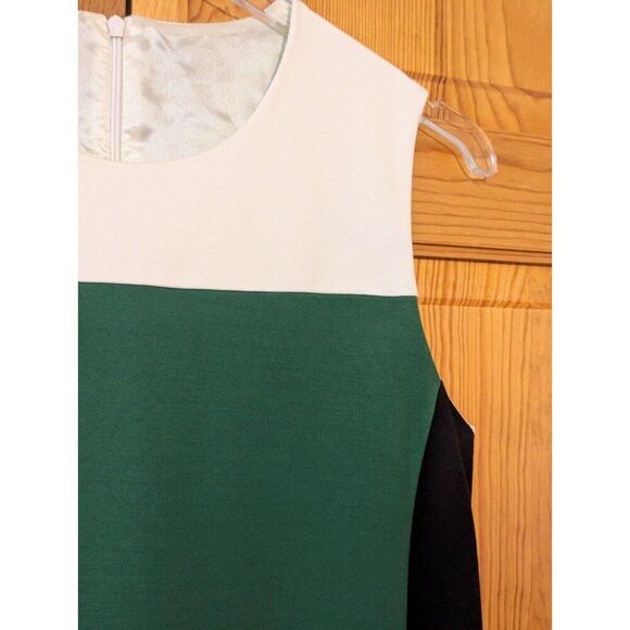 VILAGALLO Dress‎ Colorblock Sleeveless Dress Blue Green Sz 38  US Sz 6 - Picture 4 of 9